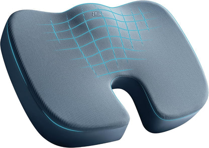 Skechers Memory Foam Seat Cushion,Office Chair Cushion for Tailbone Pain Relief,Butt Pillow for Office Chair,Car seat Cushion,Computer Desk,Long Sitting Office Workers,and Car Drivers,Black