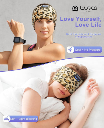 LOVE EYE Sleep Sport Headphones Wireless Bluetooth 5.4 Headband Headphone