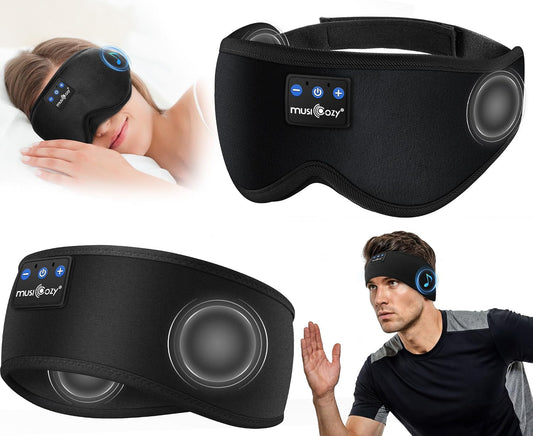 MUSICOZY 2 Pack Sleep Mask Headphones Headband Bluetooth Sleeping Eye Masks