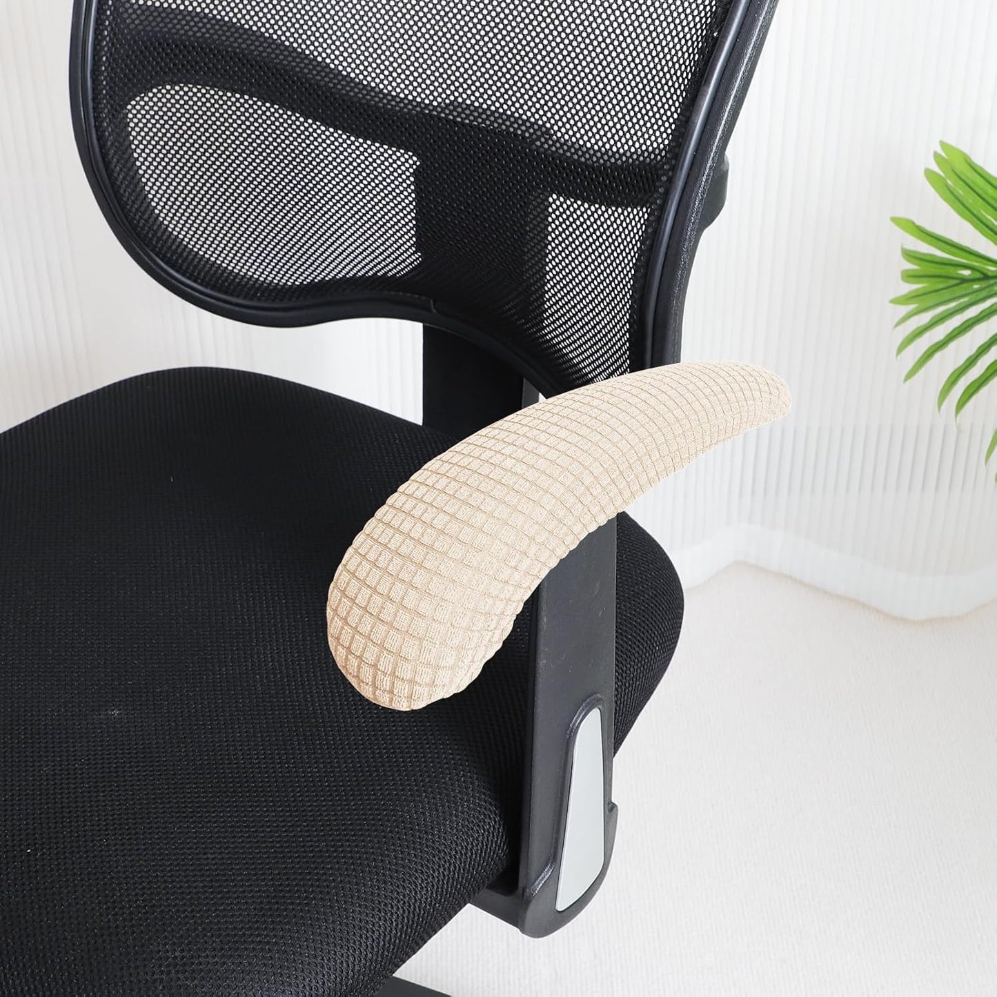 FORCHEER Office Chair Armrest Cover with Zipper 15inch Stretchable Water Resistant Computer Office Chair Arm Rest Slipcover for Desk Chairs Arm 2Pack-Army Green
