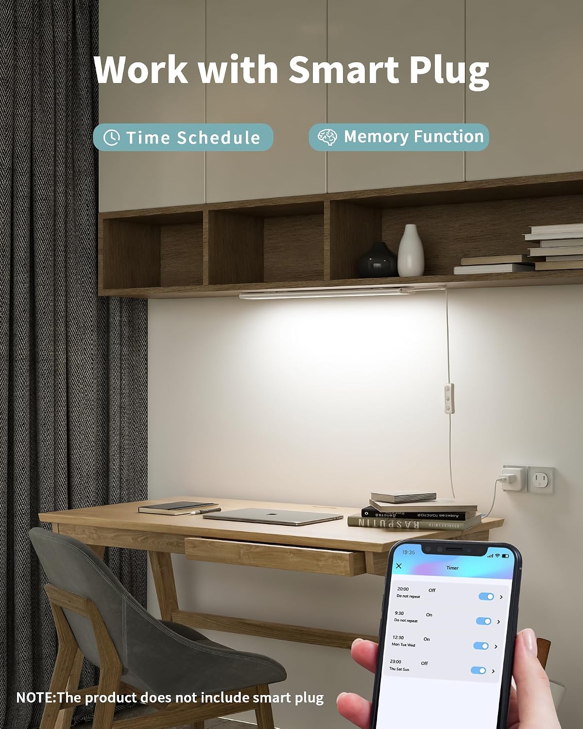 ASOKO Motion Sensor Dimmable Led Under Cabinet Light, 12" Cool White | ASOKO Motion Sensor Dimmable Led Under Cabinet Light, 12" Plug in Cool White 6000K Bar for Kitchen Counter Closet