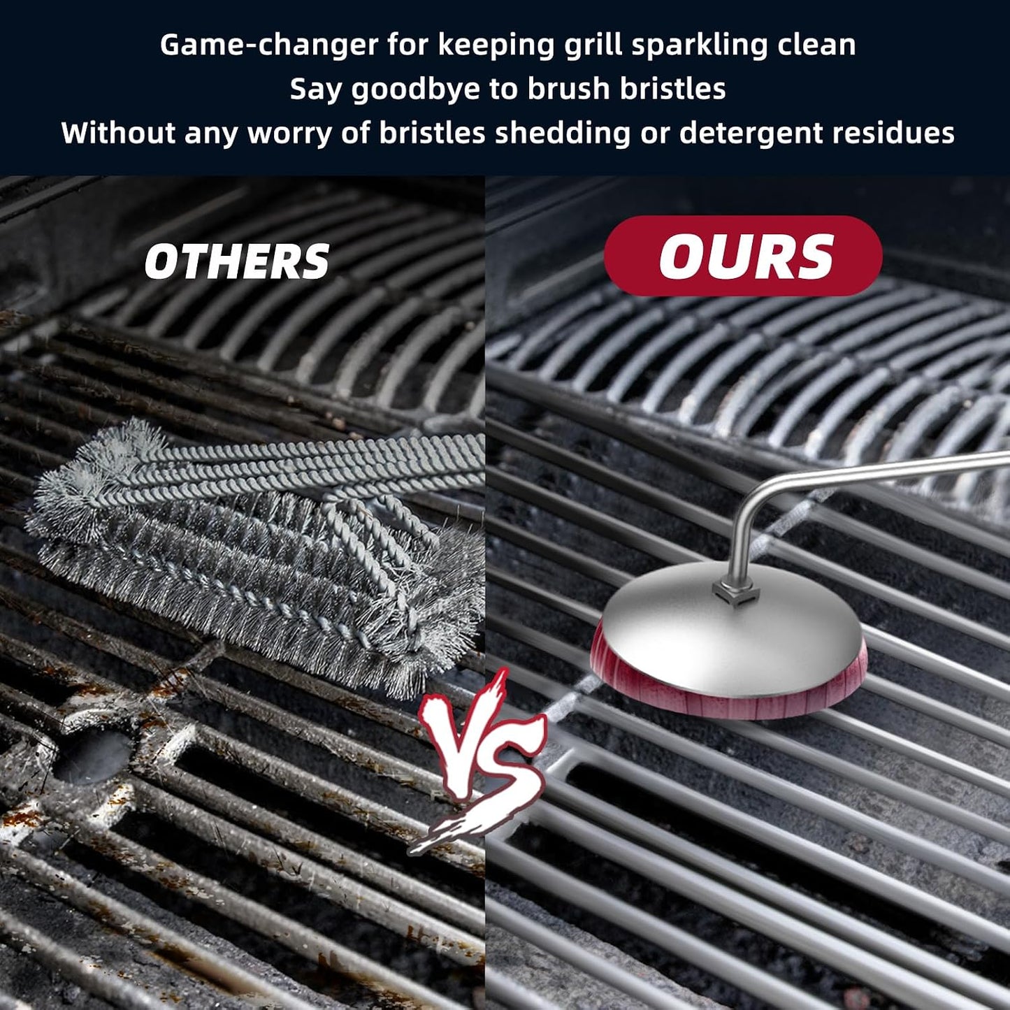 Onion Holder Grill Brush, BBQ Grill Brush Bristle Free for Outdoor Grill | Grill Cleaning Brush Tools for Blackstone Charcoal Grills Gas Grills, Grill Cleaner Brush BBQ Grill Accessories