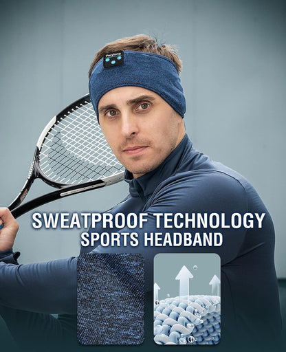 Perytong Sleep Headphones Wireless, Bluetooth Sports Headband Headphones with Ultra-Thin HD Stereo Speakers Perfect for Sleeping,Workout,Jogging,Yoga,Insomnia, Air Travel, Meditation (Grey)