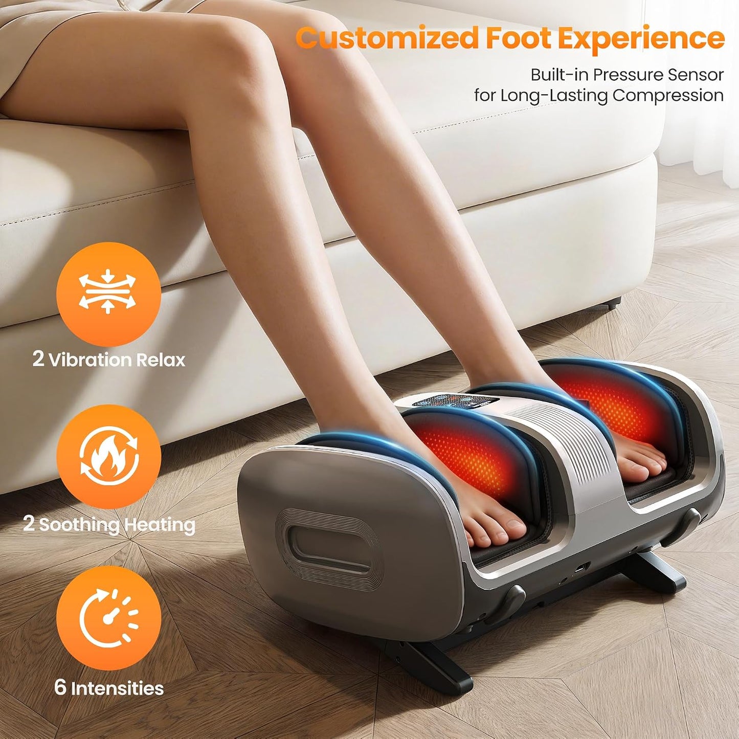 Foot Massager with Heat & Cooling for Feet and Calves, Gift for Men & Women