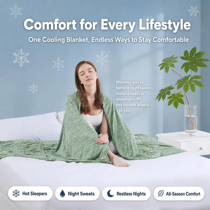 Degrees of Comfort Cooling Blanket for Hot Sleepers Queen Size – Instant Cool-Touch PolarEdge Fabric, Lightweight Breathable Summer Blankes for Night Sweats, Grey 90"x90"