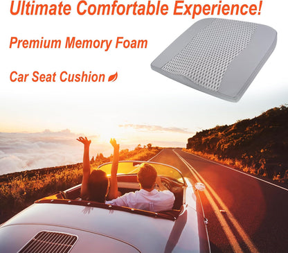 Lofty Aim Car Seat Cushion, Memory Foam Car Seat Cushions for Long Driving | Comfy Car Seat Pillow for Pain Relief, Driver Seat Cushion Adds Height, Butt Cushion for Car, Truck, Office Chair, Black