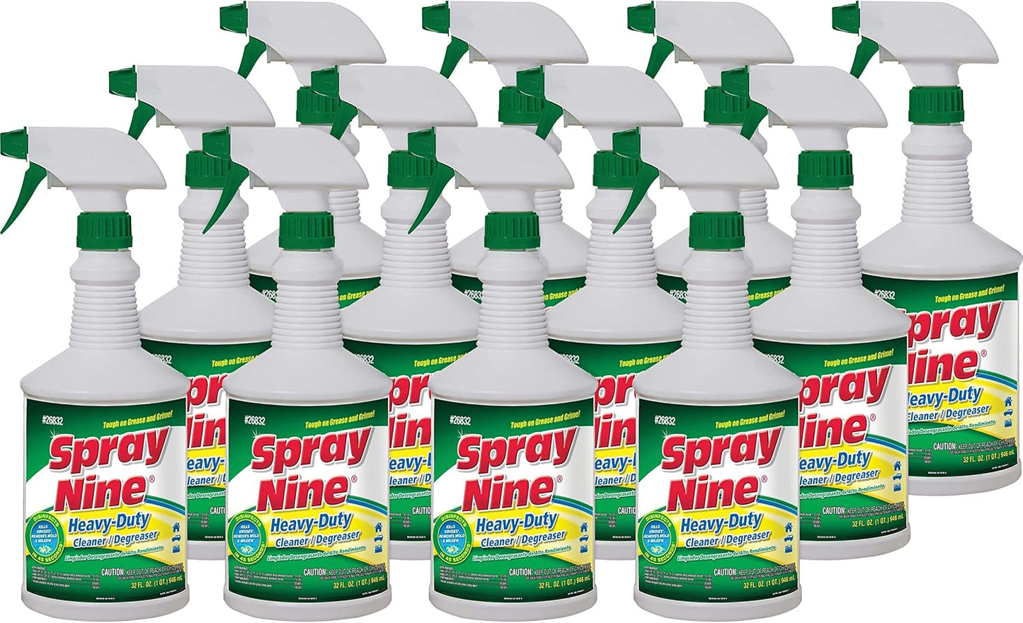 Spray Nine 26832 Heavy Duty Cleaner, Degreaser & Disinfectant for Kitchens, Bathrooms, Yard Equipment, Automotive & Industrial 32 Fl Oz. (Pack of 1)