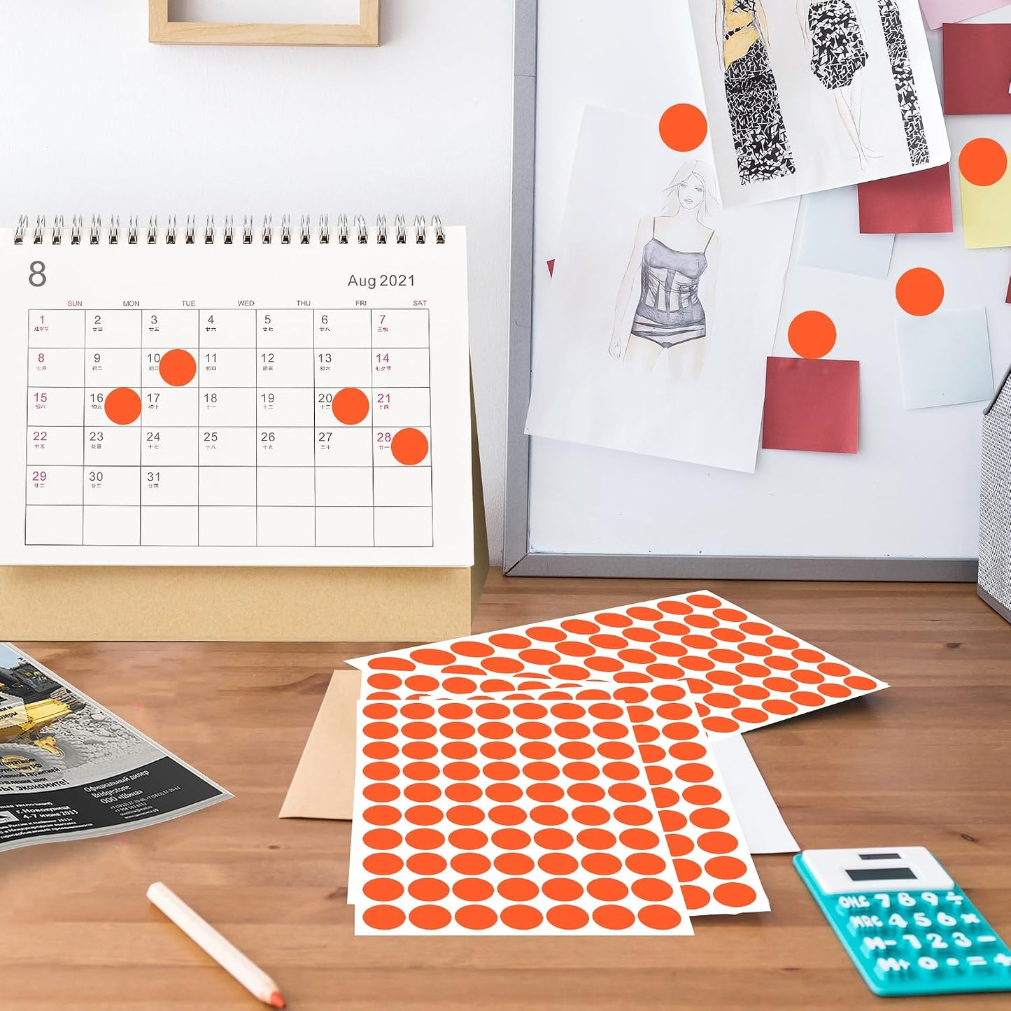 PARLAIM 1050 PCS Color Coding Labels Circle Dot Stickers,10 Color Style Colorful Coding Label Sticker for Office,Student Classroom