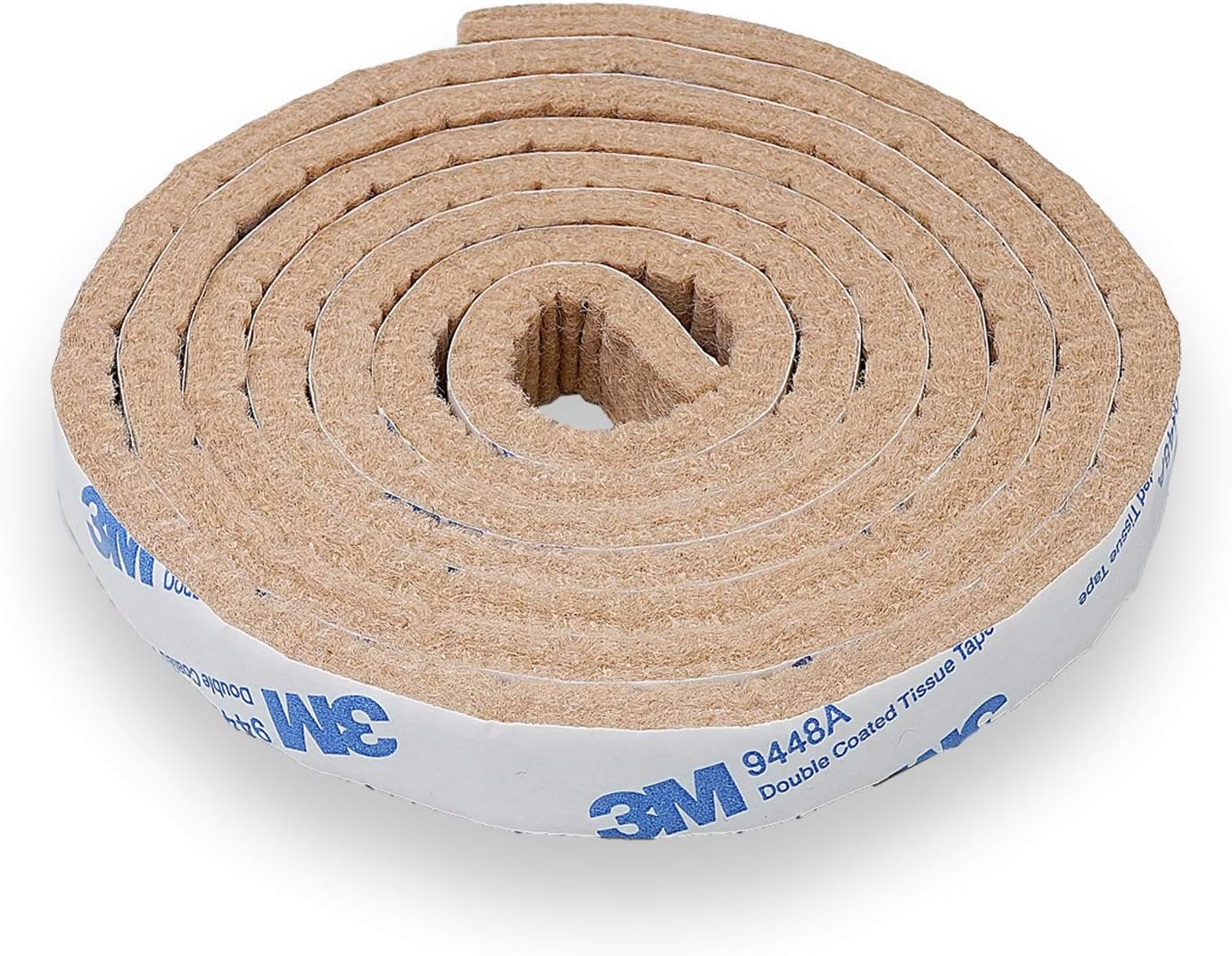 Self Adhesive Felt Furniture Pads: Furniture Sliders for Hardwood Floors, Chair Leg Floor Protectors, Heavy Duty Felt Strip Roll for All Hard Surfaces, 1/2" x 60" Roll, Beige