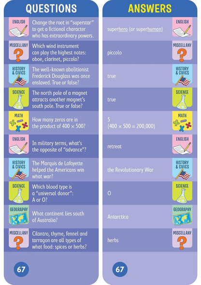 Brain Quest 7th Grade Smart Cards Revised 4th Edition (Brain Quest Smart Cards)