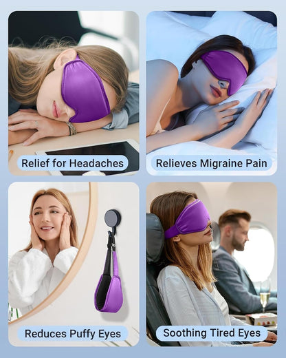 Cooling Eye Mask for Puffy Eyes: Fsa Eligible Items Hsa, Face Ice Eye Pack for Migraine After Surgery Relief - Reusable Cold Compress for Headaches Puffiness - Comfortable Weighted Fit Gel Sleep Mask