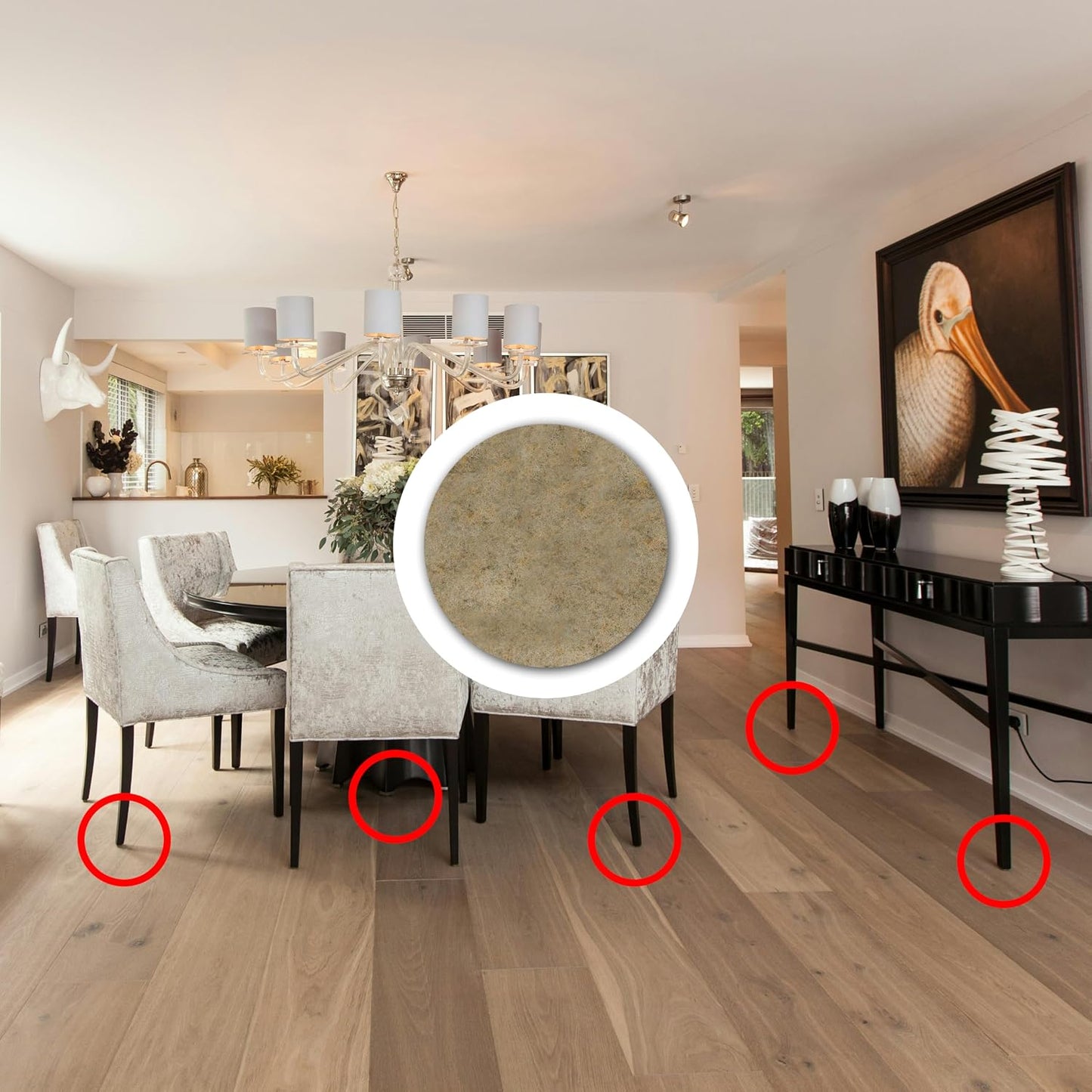 Furniture Felt Pads Brown 144 Pcs Strong Self Adhesive Protectors for Hardwood Floors Laminate Flooring Furniture Feet Chair Legs Table Cabinet Couch Non Scratch Peel Stick Felt Pad Set for All Floors
