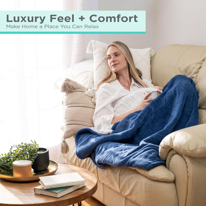 Black+Decker Heated Blanket Electric Throw, Fleece Electric Blanket, Heating Blanket with 4 Heating Levels, 3H Timer, Auto Shutoff, Fast Heating (50x60 inches, Grey)