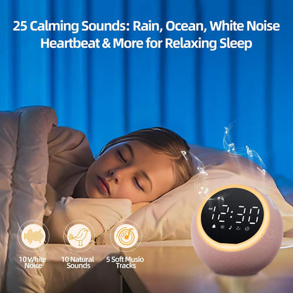 Smart Alarm Clock with White Noise & Night Light for Bedrooms