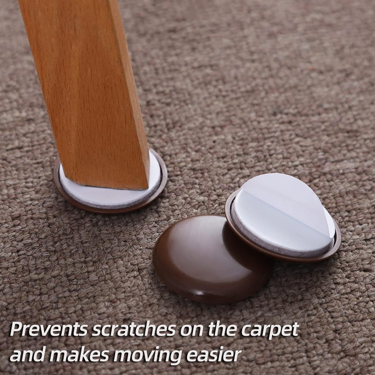 Self-Adhesive Furniture Sliders for Carpets, Furniture Moving Pads (36Pcs) 1-3/4" Furniture Mover Glides, Self Sticks Carpet Furniture Carrier - Move Any Item Quickly and Easily!