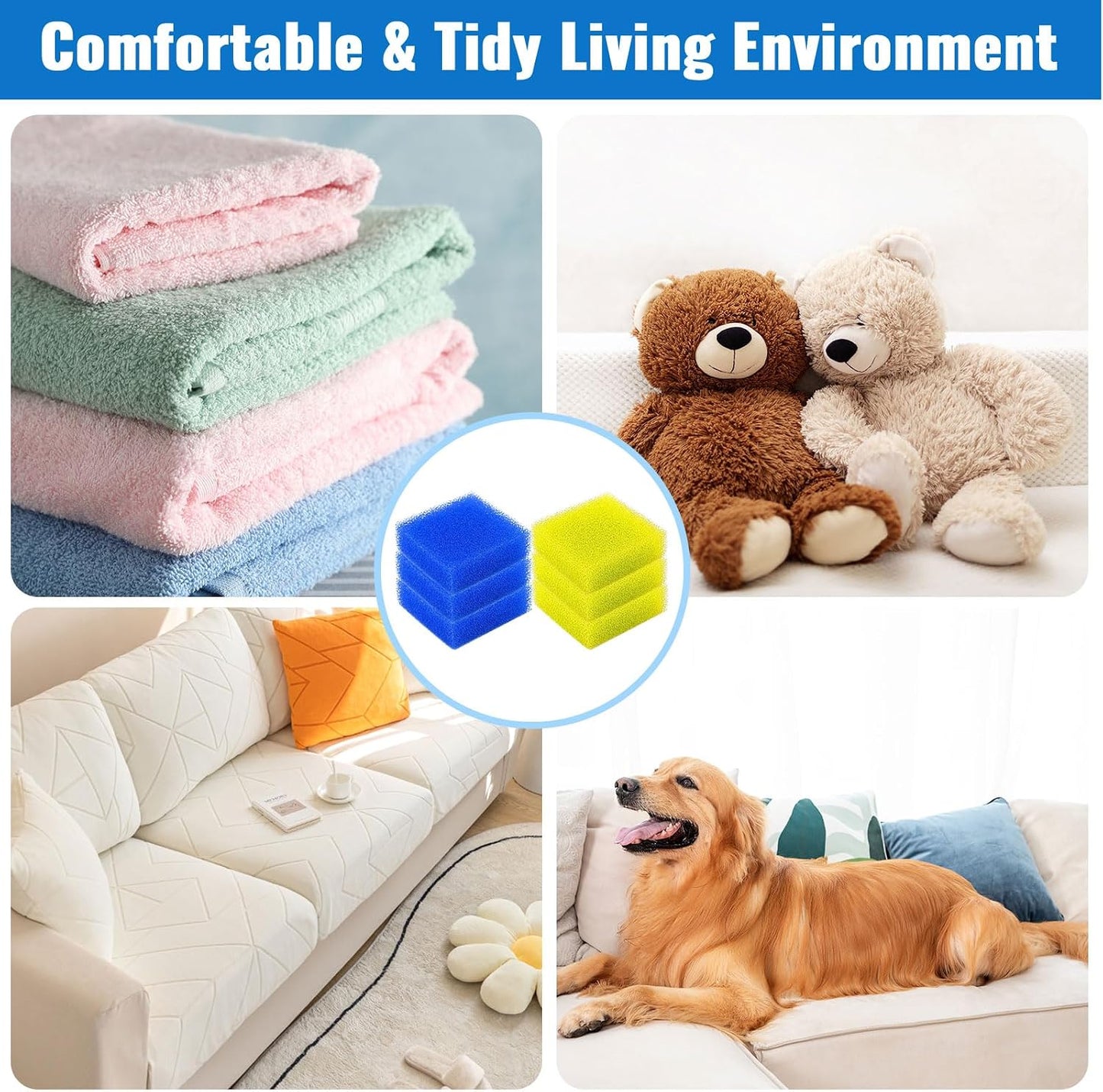 Pet Hair Remover for Laundry, Pet Hair Catcher for Washing Machine (6 Pack) | Reusable floating fur filter captures dog & cat hair, lint & dander, fits front & top load washers, prevents drain clogs