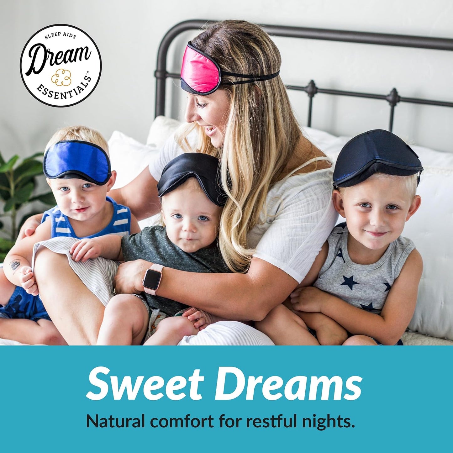 Dream Essentials Sweet Dreams Contoured Sleep Mask Kit, Royal Blue Eye Mask for Sleeping with Travel Pouch, Earplugs, Lash Space, Quick Release Strap, Light Blocking Travel Accessories Gift Set | Royal Blue contoured sleep mask kit with pouch, earplugs,
