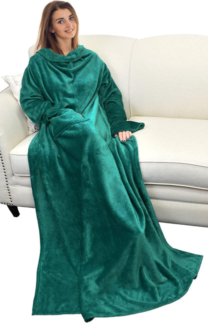Catalonia Wearable Blanket with Sleeves for Women & Men, Fleece Wrap Throw