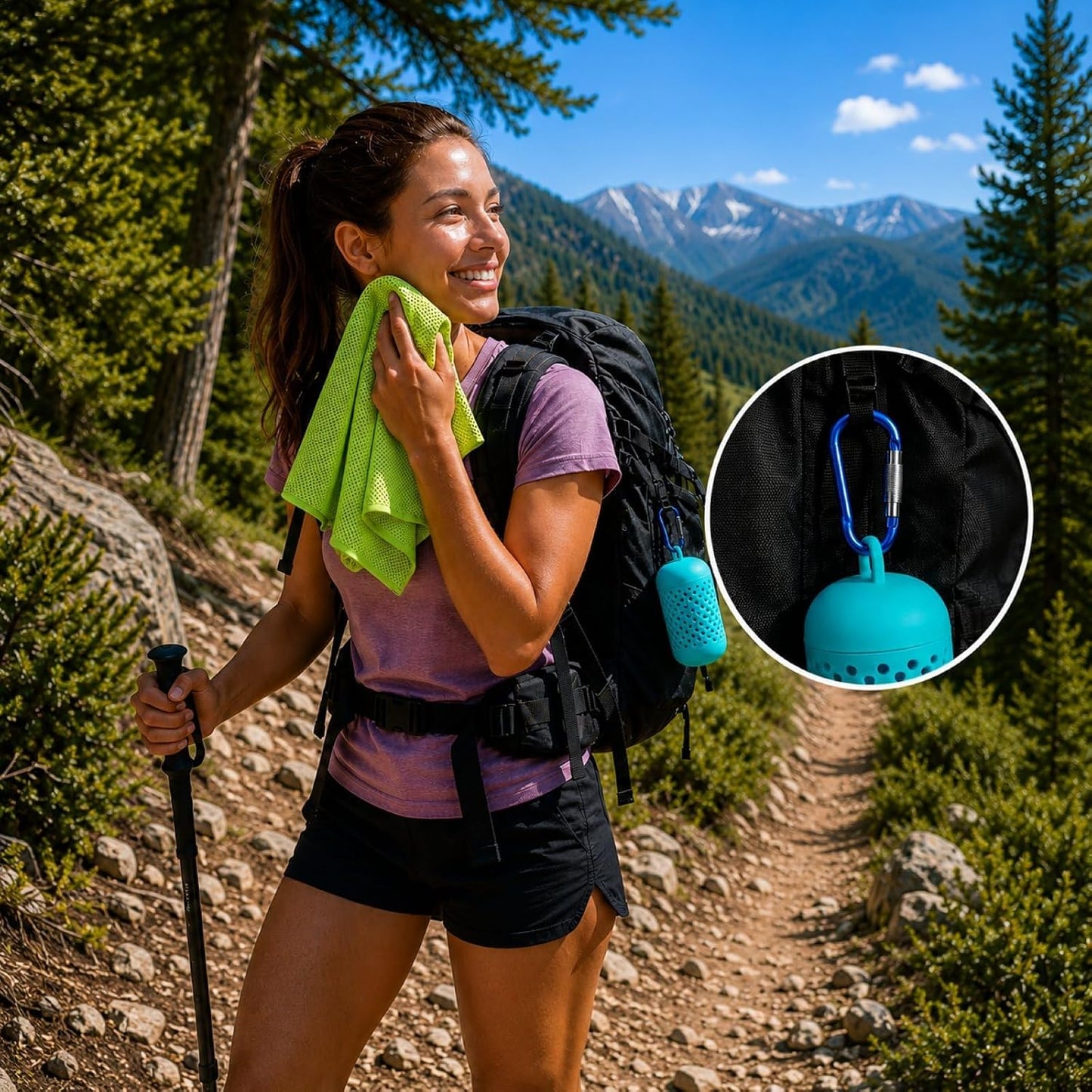 Cooling Towels for Neck and Face, Instant Cooling Towel,4 Pack with Hooks | Instant Cooling Towel, Water Activated, Soft Microfiber, Reusable,4 Pack with Hooks, Great for Golf Gym Running Sports