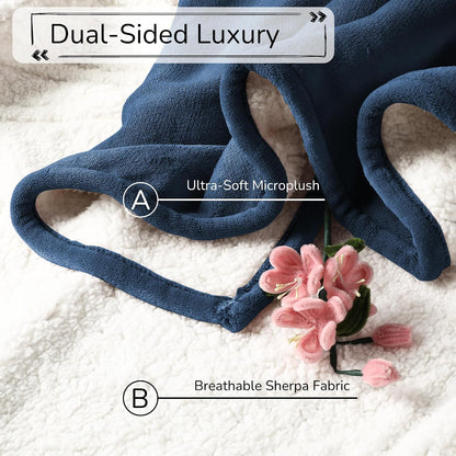 Electric Heated Blanket Full Size 72"x84" – Light Gray | ETL for Safe Overnight, 4 Heat Settings & 10H Auto Off, Dual-Sided Microplush Sherpa for Home Night, Machine washable