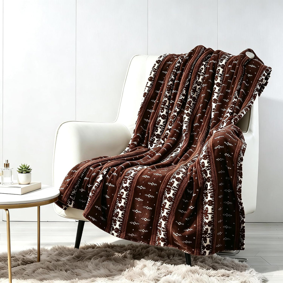 Tefici Electric Heated Blanket, Super Cozy 2-Layer Flannel Heated Throw