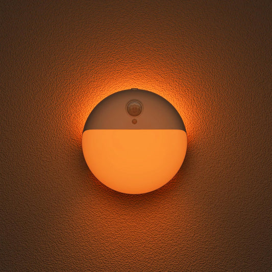 Small Motion Sensor Amber Night Light Battery Operated, Toilet Light | 2 Pack, 3 Modes, Dimmable 1-15lm, Dim Light Soft Glow, No Plug, Wireless Stick on Light for Bedroom, Sleep, Bathroom, Kids