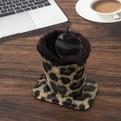 Plush Fluffy Lined Anti-scratch Eyeglasses Holder Protective Glasses Stand Case