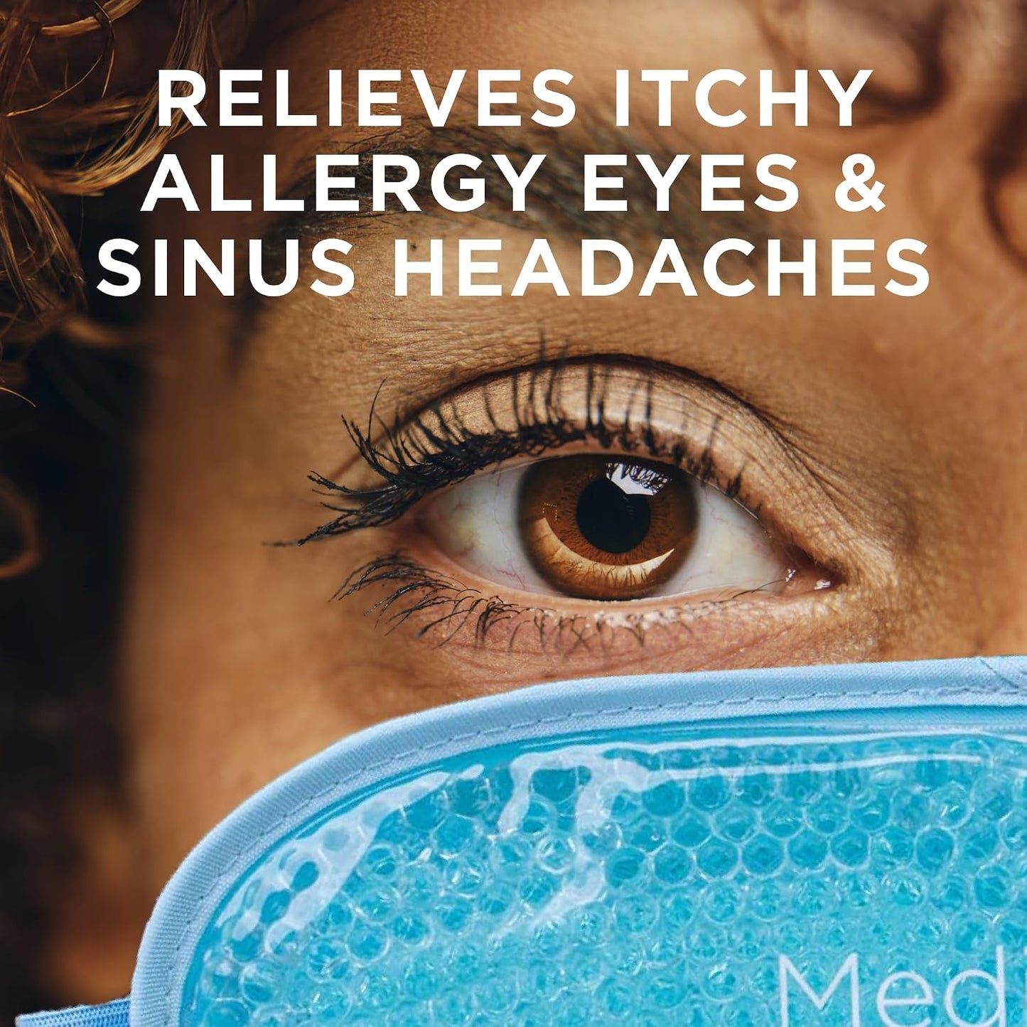 MediViz Cooling Gel Eye Mask, Blue | Cold Eye Mask for Relief from Puffy Eyes, Allergies & Headaches, Adjustable for Personalized Comfort, Reusable Mask