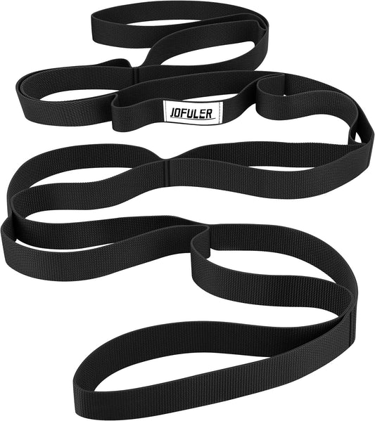 Stretching Strap for Physical Therapy and Home Rehab, 10 Loops | Non-Elastic Yoga Strap for Hamstring, Calf and Back Stretching, Mobility, Exercise, Pilates, Flexibility