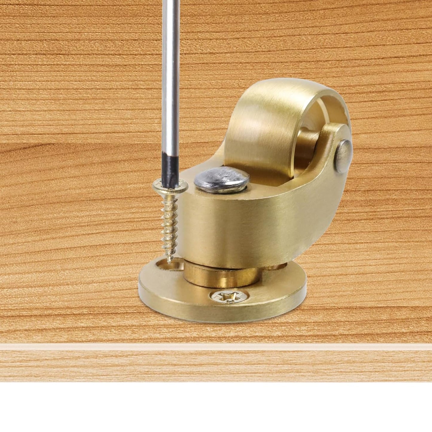 Semetall 4PCS Swivel Caster Wheels Square Cup Furniture Castors (Bronze) | 150kg Load Capacity, with Screws for Piano Feet, Sofa, Table, 1.02 Inch (26mm) Wheels
