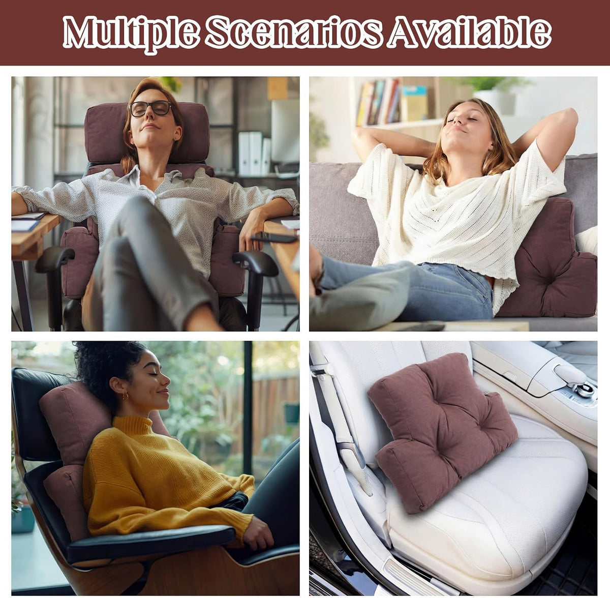 Novabright 2 Pcs Recliner Headrest Back Pillows for Back Support Pillow for Couch with Adjustable Recliners Pillow for Headrest for Chairs Sofa Couch and Bed (Dark Gray)