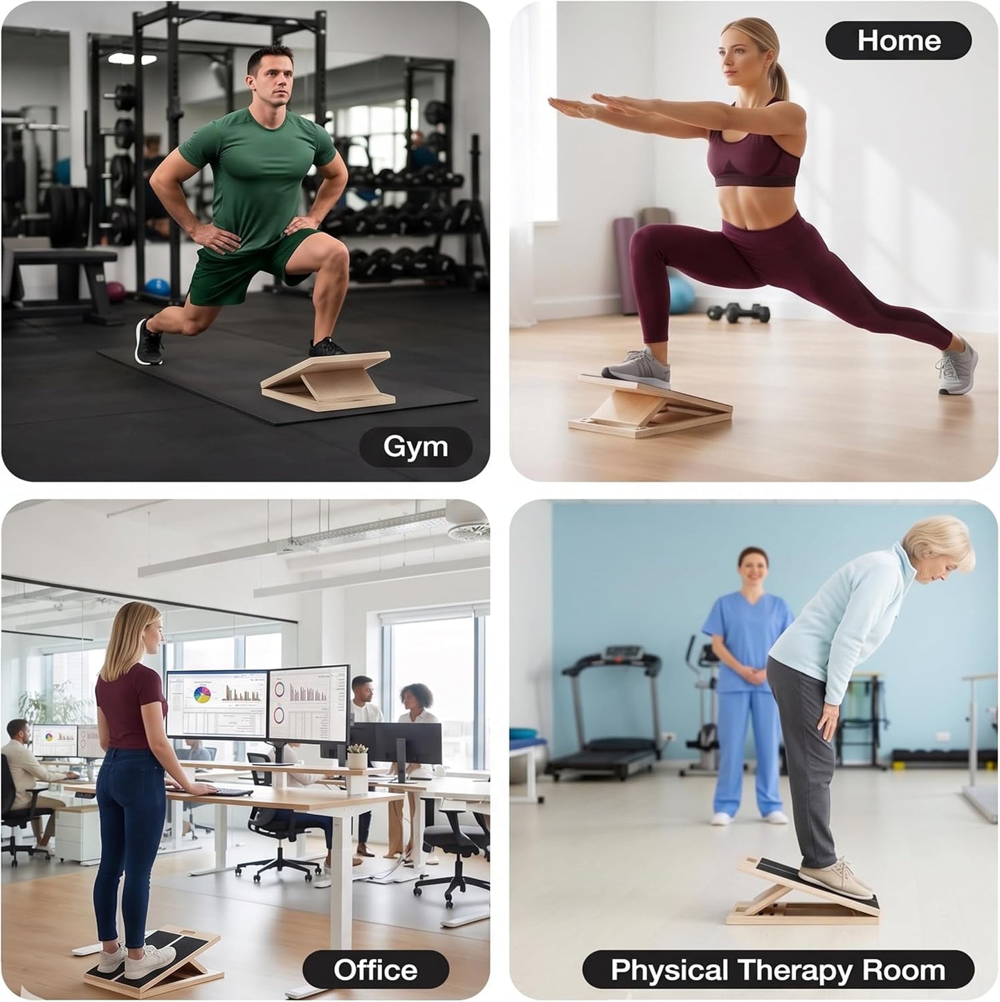 Adjustable Slant Board for Calf Stretching – Incline Stretch Wedge for Achilles Tendon, Plantar Fasciitis Relief, Squat Support & Physical Therapy, Non-Slip Calf Stretcher for Home Gym
