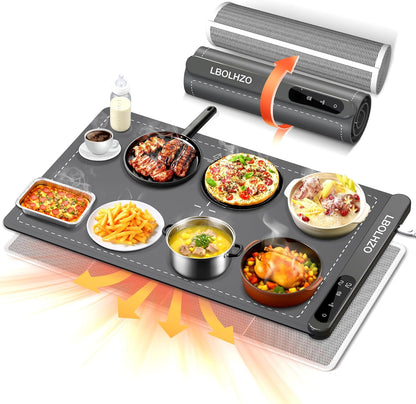 Warming Mat For Food Extra Large 36"x16" 580W Food Warming Mat Buffet Servers and Warmers,Chafing Dishes for Buffet 6 Temp 6 Hour,Roll Up Food Warmers for Parties Buffet Catering Gatherings