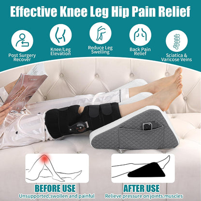BALAPET Leg Elevation Pillows for After Surgery, 8.7'' Foam Leg Support and Elevation Knee Pillow, Knee Replacement Recovery Aids for Relieves Hip, Knee Pain and Improves Blood Circulation
