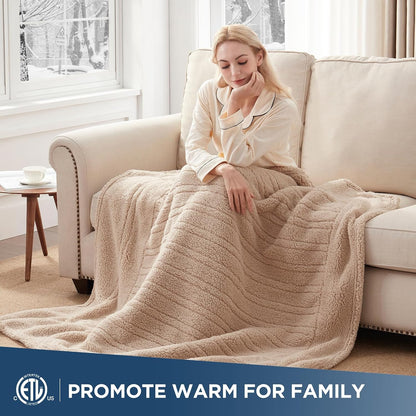 Westinghouse Electric Blanket Heated Throw, 6 Heat Settings, Grey