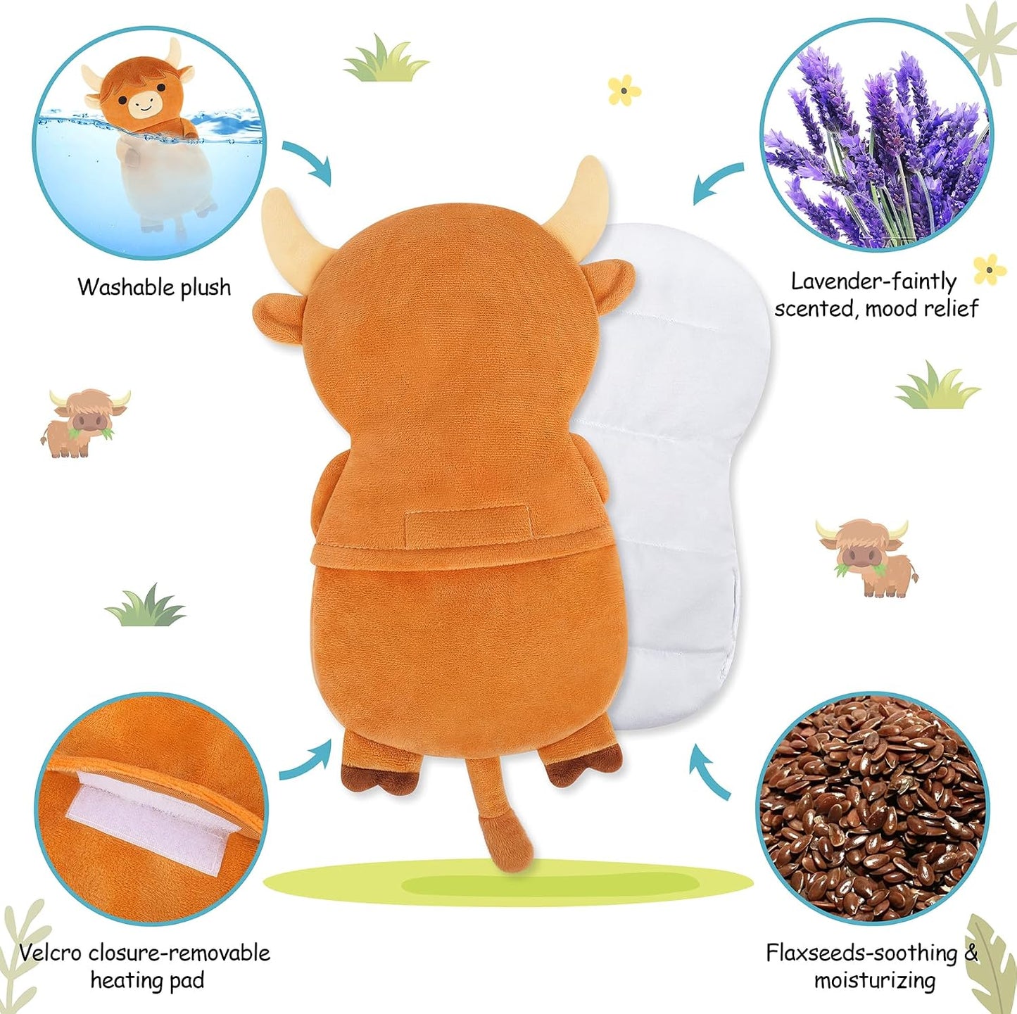 Microwave Heating Pad for Period Cramps,Otter Microwavable Heating Pad for Shoulder Neck Back Knee Pain Relief with Lavender Scented,Cute Otter Plush Toys Heat Pack for Women Kids Birthday