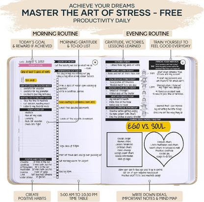 Freedom Mastery Daily Journal of Gratitude, Productivity & Habit Tracker | Undated 90-Day Planner with Daily Reflection, Mindfulness, Positivity, Vision Board & Stickers, Gratitude Journal for Women