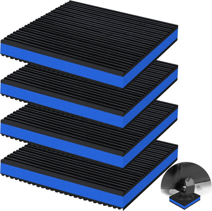 4 Pack Anti Vibration Pads for Washing Machine 4"x4"x7/8", Sound Isolation Vibrating Pad Ribbed Rubber Damping Mat EVA Center for Air Compressors, Conditioner, Treadmill, HVAC Washer Dryer