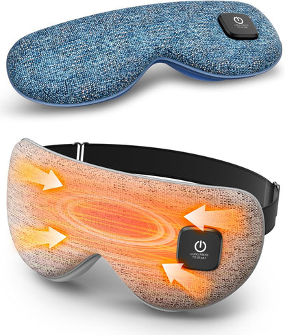 Heated Eye Mask - Cordless Eye Mask for Dry Eyes, Eye Relief, Improved Sleep, Washable Eye Heating pad for Travel and with Replaceable Shell