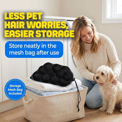 HASHI 12 Pack 2.3 Inch Pet Hair Remover for Laundry, Reusable Washing Machine and Dryer Balls, Dog and Cat Fur Lint Catcher for Clothes and Bedding, Gentle on Fabrics, Prevents Tangling, Black