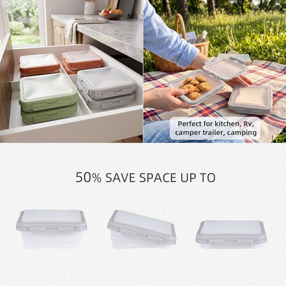Reusable Silicone Food Storage Container with Lid Avocado Saver(6.5 cups/0.4 gal), Onion Keeper, Silicone Kitchen Organizers for Fridge