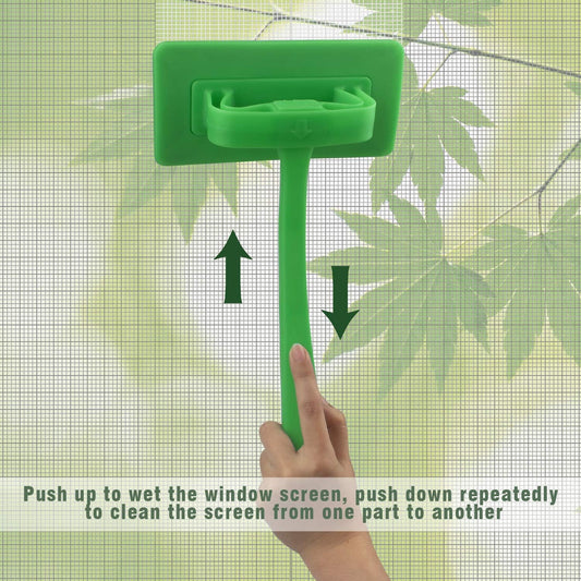 MyLifeUNIT Mesh Screen Cleaner, Detachable Window Screen Cleaning Brush | 7.87-Inch Wide Brush Heads, Windows Screen Cleaner Washing Tool with Wet and Dry Dual-Use for Inside Outside Window Screens