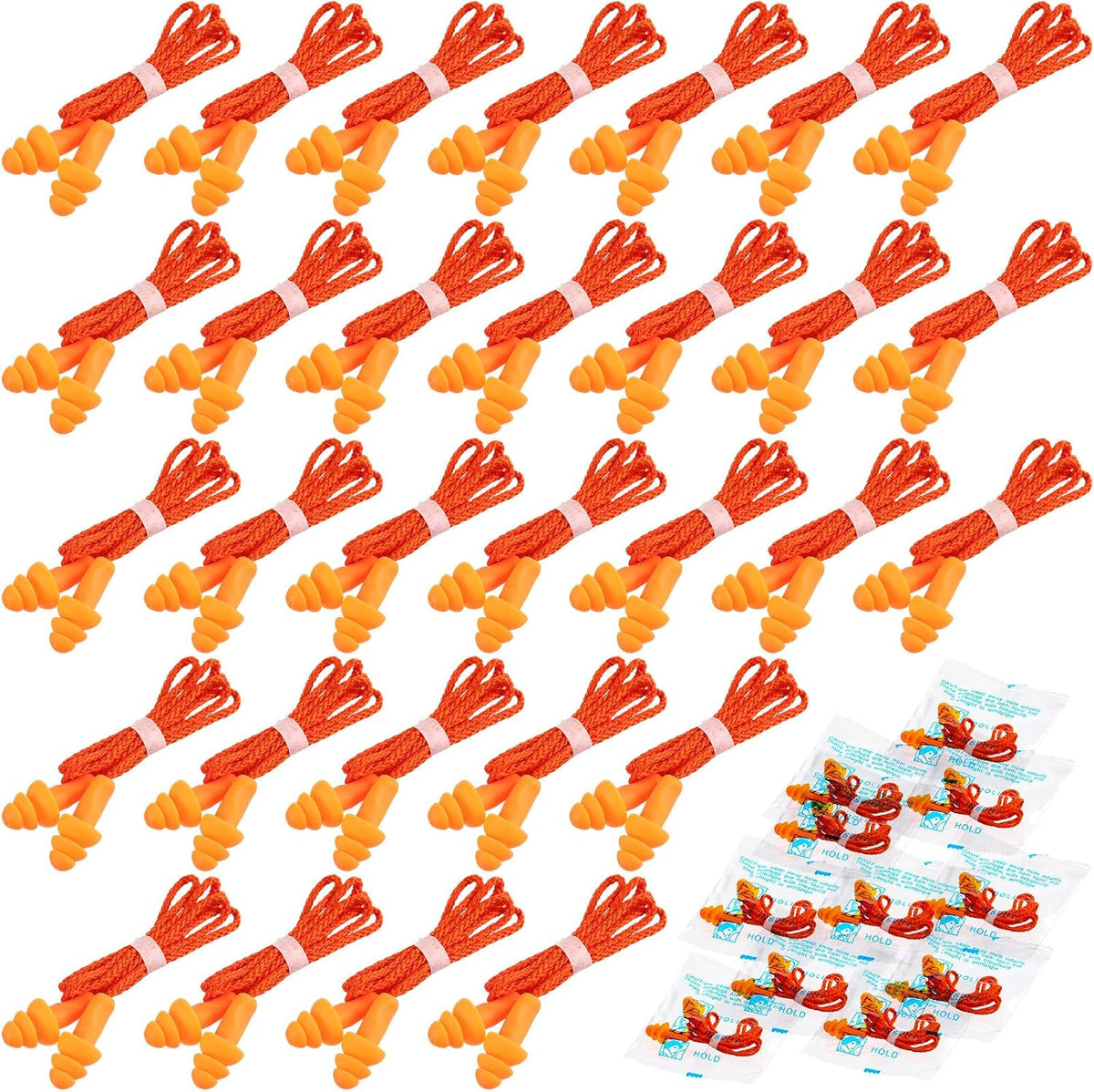 Tondiamo 200 Pairs Ear Plug Bulk with Cord Reusable Silicone, Fresh