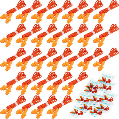 Tondiamo 200 Pairs Ear Plug Bulk with Cord Reusable Silicone, Fresh