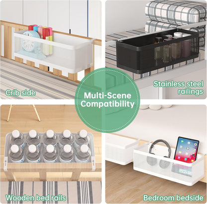 Bedside Caddy Shelf for Bunk Bed, White, L13.78in*W5.12in*H3.94in