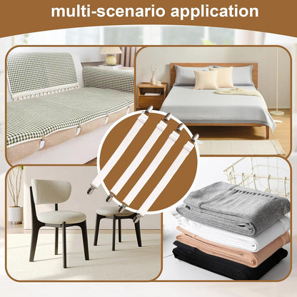 Adjustable Elastic Fitted Sheet, Anti-Slip Mattress Corner Grips, Suitable for Sheets, Sofa Cushions, and Tablecloths, 4-Piece Set (White)