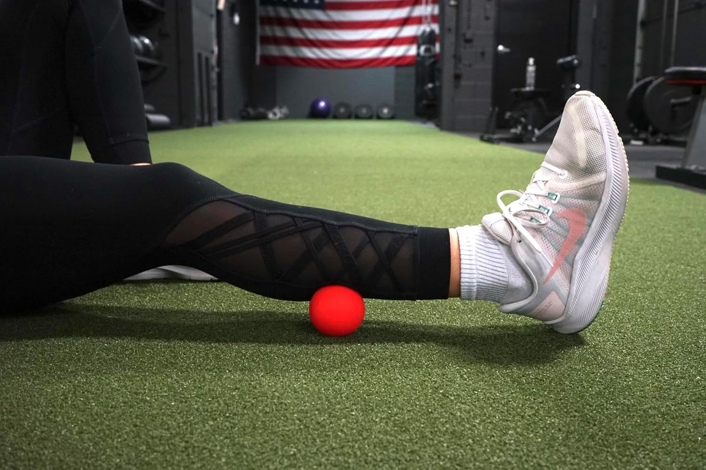 Lacrosse Massage Balls for Trigger Point Therapy, Muscle Knots, Yoga, Myofascial Release - Contains Pair of 2 Balls and Mesh Carrying Bag (Red and Blue)