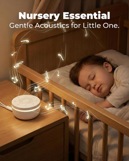 White Noise Sound Machine for Sleep, Portable White Noise Sound Machine with 30 Soothing Sounds, 3 Timers, Night Light, Memory Function for Baby Registry, Adults, Kids, Travel, Home, Office