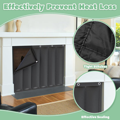 Magnetic Fireplace Covers for Stopping Heat Loss,4-Layers Insulated Fireplace Draft Stopper Blanket,Magnet Fireplace Blanket for Inside Fireplace,Fireplace Draft Blocker,39''W x 32''H(1x0.82m)