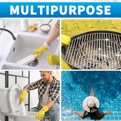 4TH Pumice Stone for Toilet Bowl Cleaning,Pumice Stick with Handle,Cleans Away Limescale Stain,Hard Water Rings, Calcium Buildup,Iron and Rust. Remover for Tile/Bath/Kitchen/Household - 2 Piece